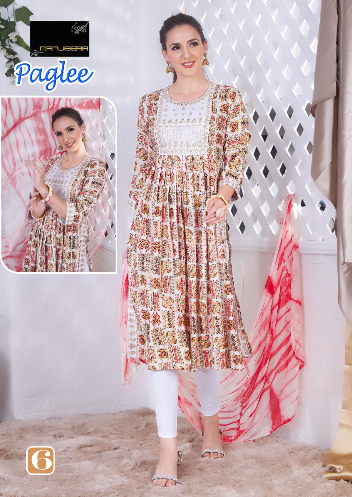 Manjeera Paglee Printed Readymade Suits Catalog